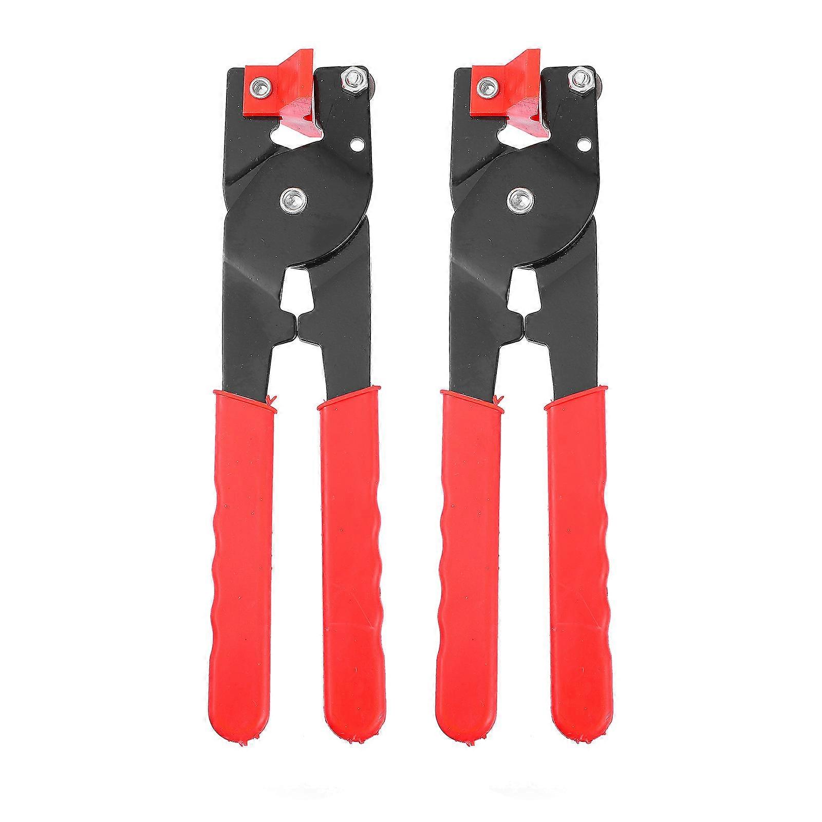 Steel Pliers for Home Use Durable Red Manual Cutting Tool Comfortable Grip 2pcs Set