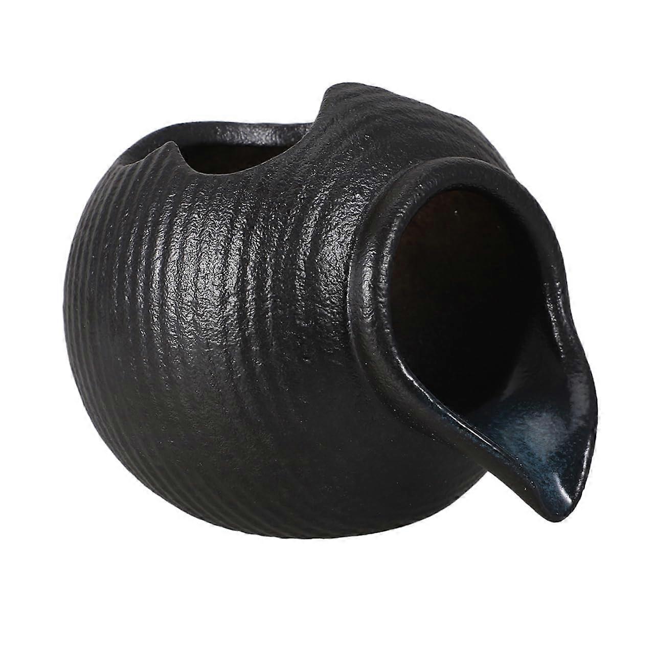 Ceramic Pot Water Feature Indoor Outdoor Use With Continuous Circulation Black Patio Fish Tank Compatible Garden Decor