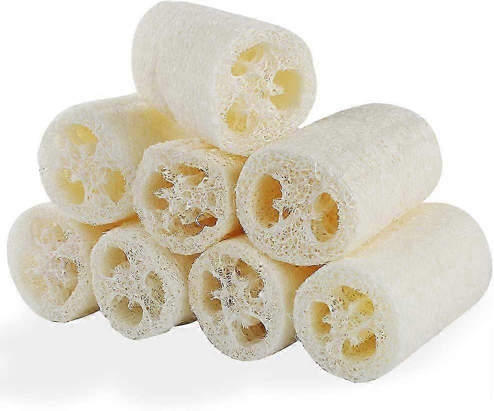 8 πακέτο οργανικό σφουγγάρι Loofah, φυσικό σφουγγάρι Loofah, οργανικό loofah, οργανικό σφουγγάρι μπάνιου για το ντους scrub & καθαρισμό κουζίνας 4 ίντσες