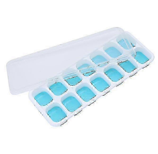 Flexible Silicone Ice Cube Tray with Easy Release, 14-Cube Mold for Cocktails & Beverages - Blue