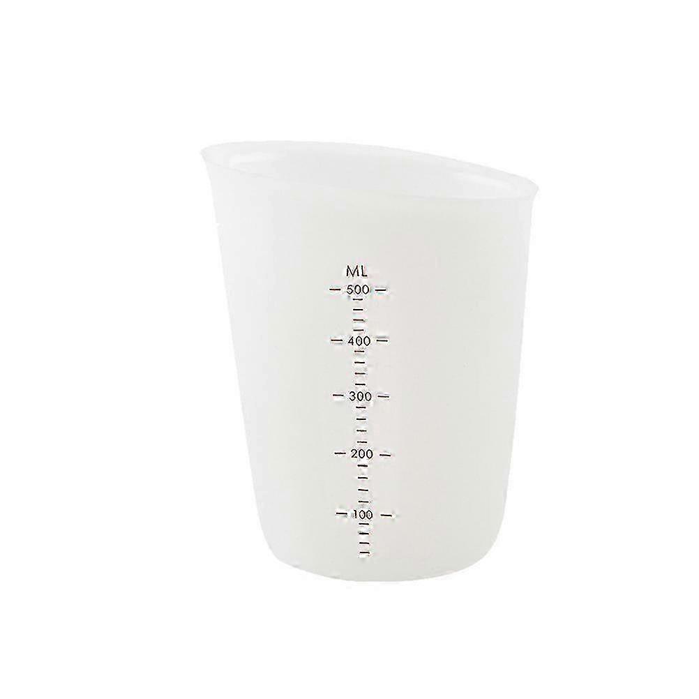 Flexible White Measuring Cup for Paint & Coffee Mixing with Clear Scale Markings
