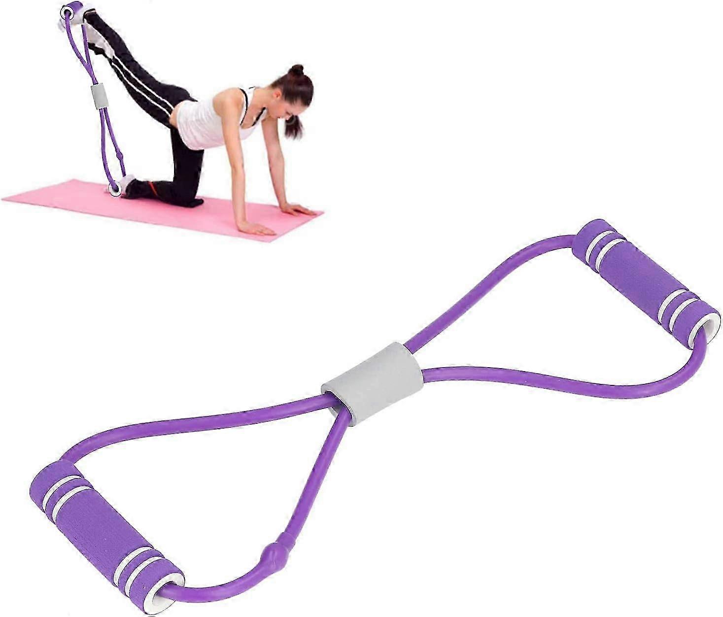 Latex Resistance Bands, Soft Foam Handle, Figure 8 Design, Portable Exercise Bands for Arm Chest Shoulder Stretching