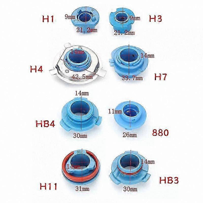 2-Pack LED Headlight Adapter Sockets for Multiple Bulb Types H7 H4 H11 H3 HB3 HB4
