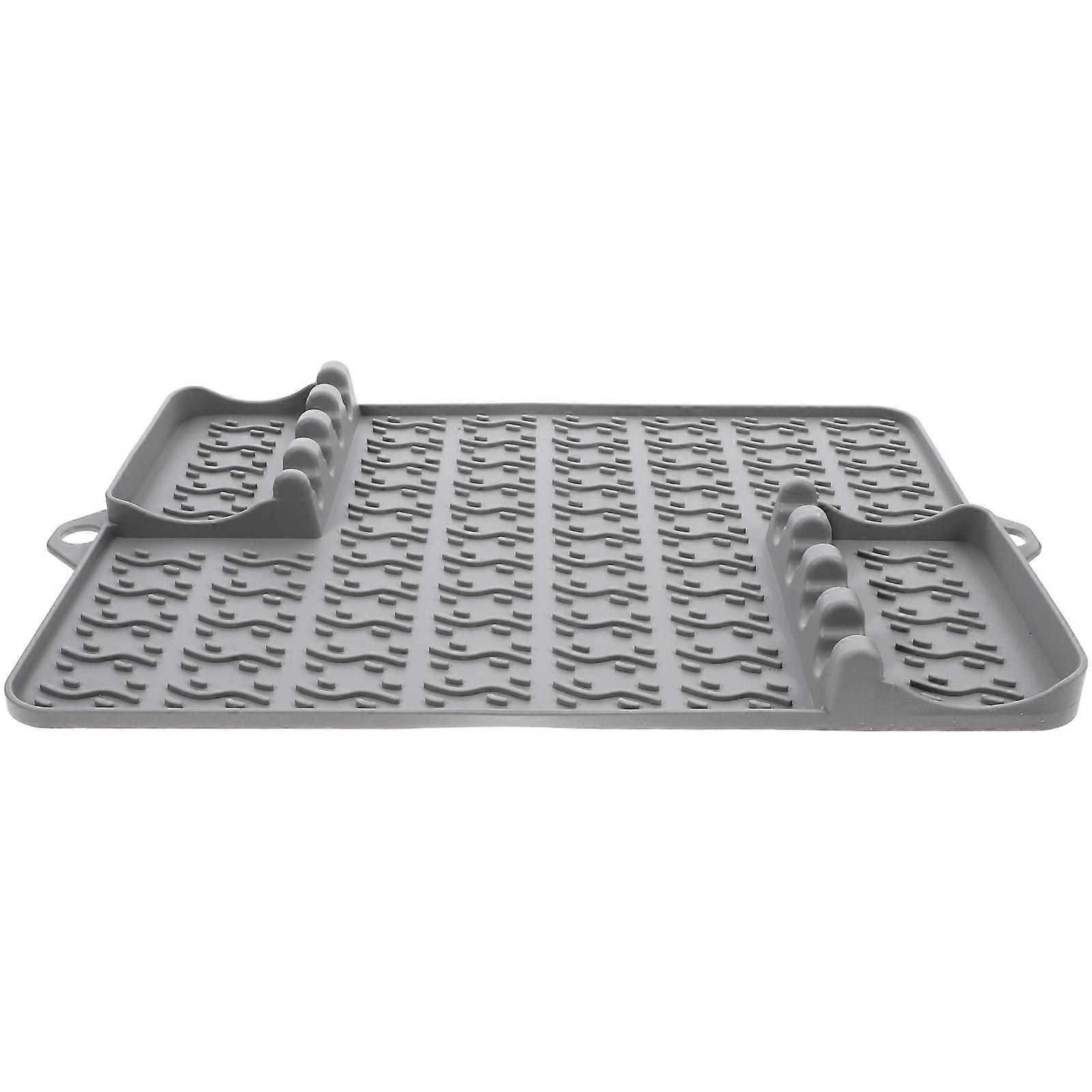 Silicone BBQ Grill Mat for Home Use Grey Nonslip Grilling Tools Organizer 17.7 x 11.8 inches