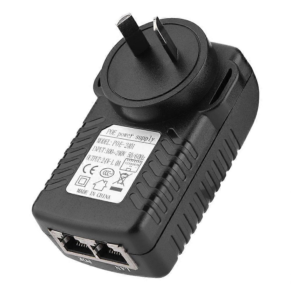 Wall Plug POE Injector Ethernet Adapter IP Phone/Camera Power Supply 100-240V AU 24V 1A