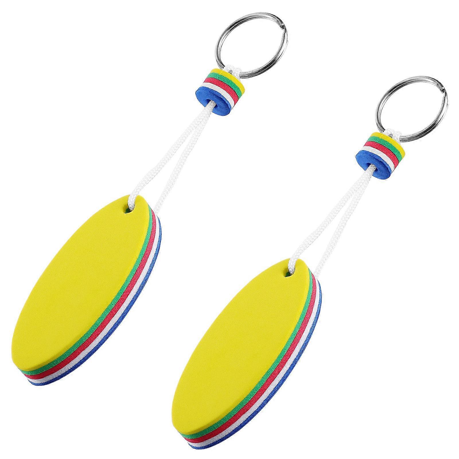 EVA Floating Keychain 2Set Ideal For Water Sports Boating Fishing Oval Shape Easy To Carry