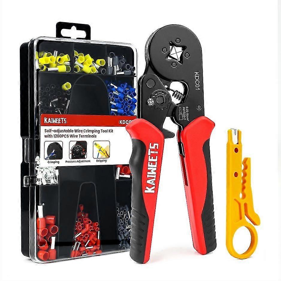 Wire crimping tool kit with 1200PCS wire terminal crimping pliers