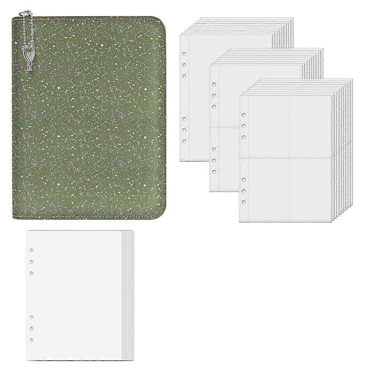 Hardcover Sticker Organizer Binder Reusable A5 Holographic Sticker Book Collecting Album Storage Book with 30 Pages D