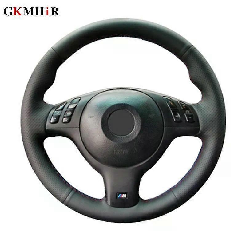 Hand-stitched Artificial Leather Black Car Steering Wheel Cover Suitable for BMW 330i 540i 525i 530i 330Ci E46 M3 E39 2001-2014