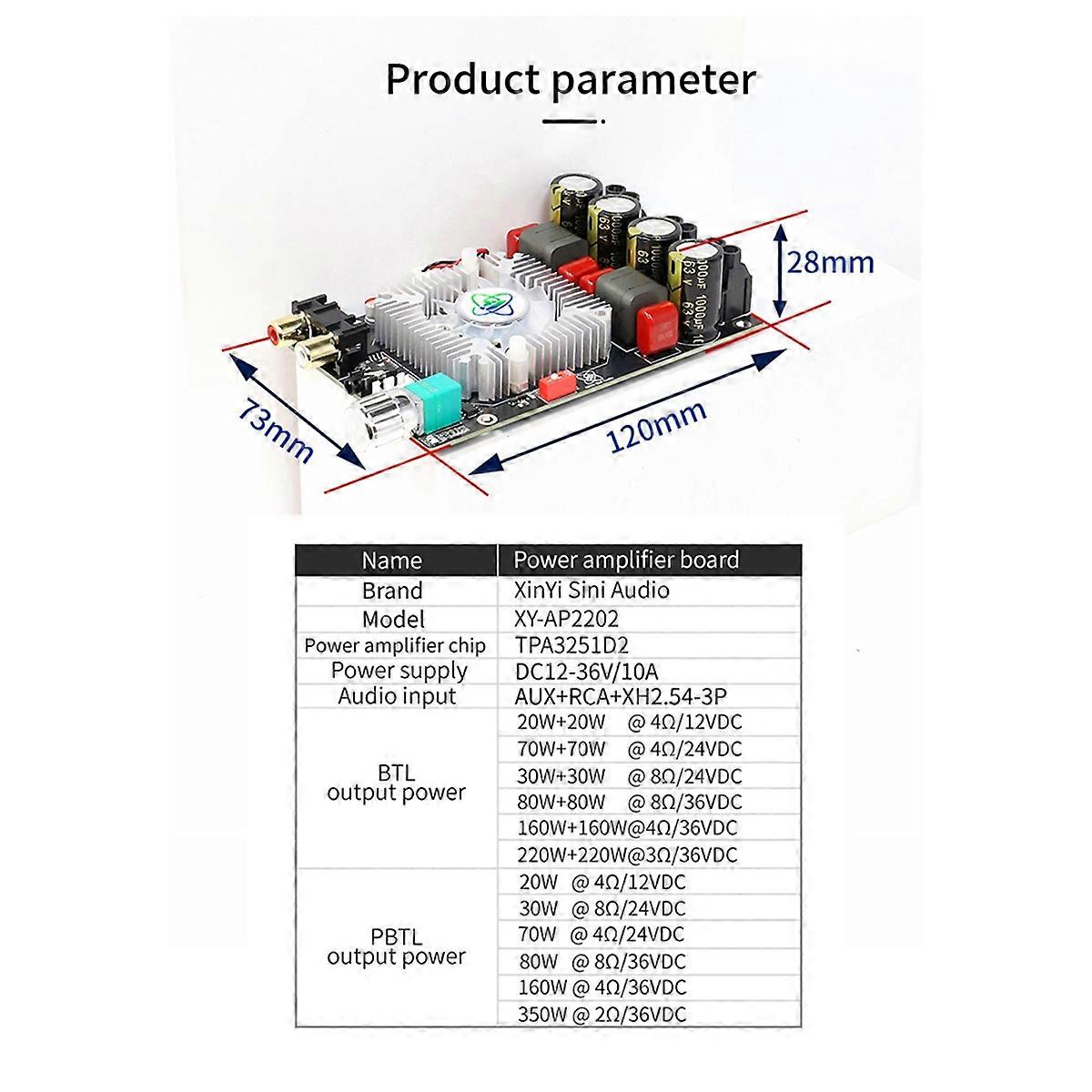 TPA3251 HiFi Digital Amplifier Board 220WX2 Bridge 350W Audio AMP Stereo Digital Power Amplifier Board Module A