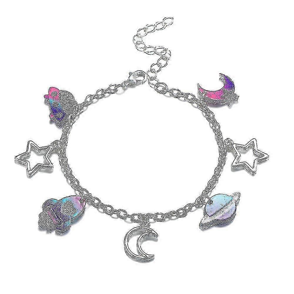 Outer Space Theme Acrylic Bracelet for Children - Pendent Bracelet
