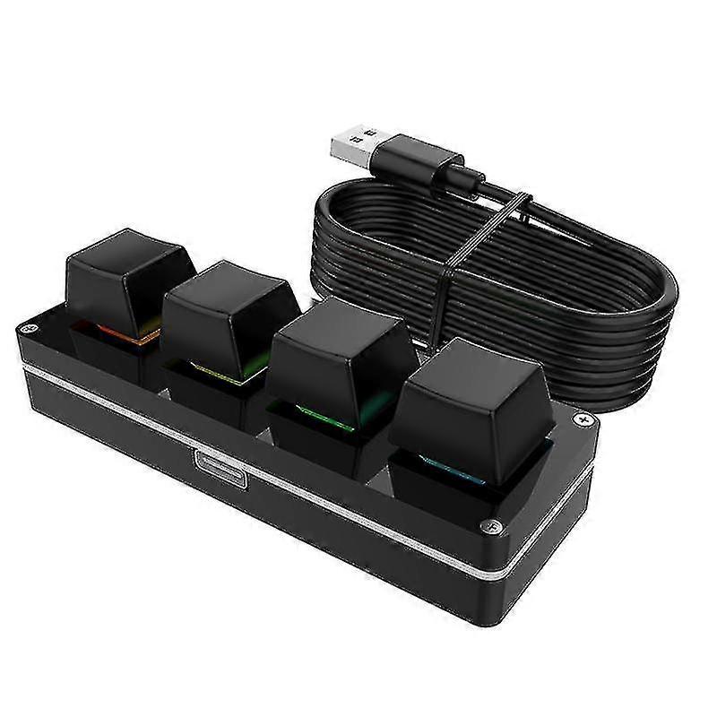 RGB 4 Keys Custom Macro Keypad with Knob for Gaming & Photoshop