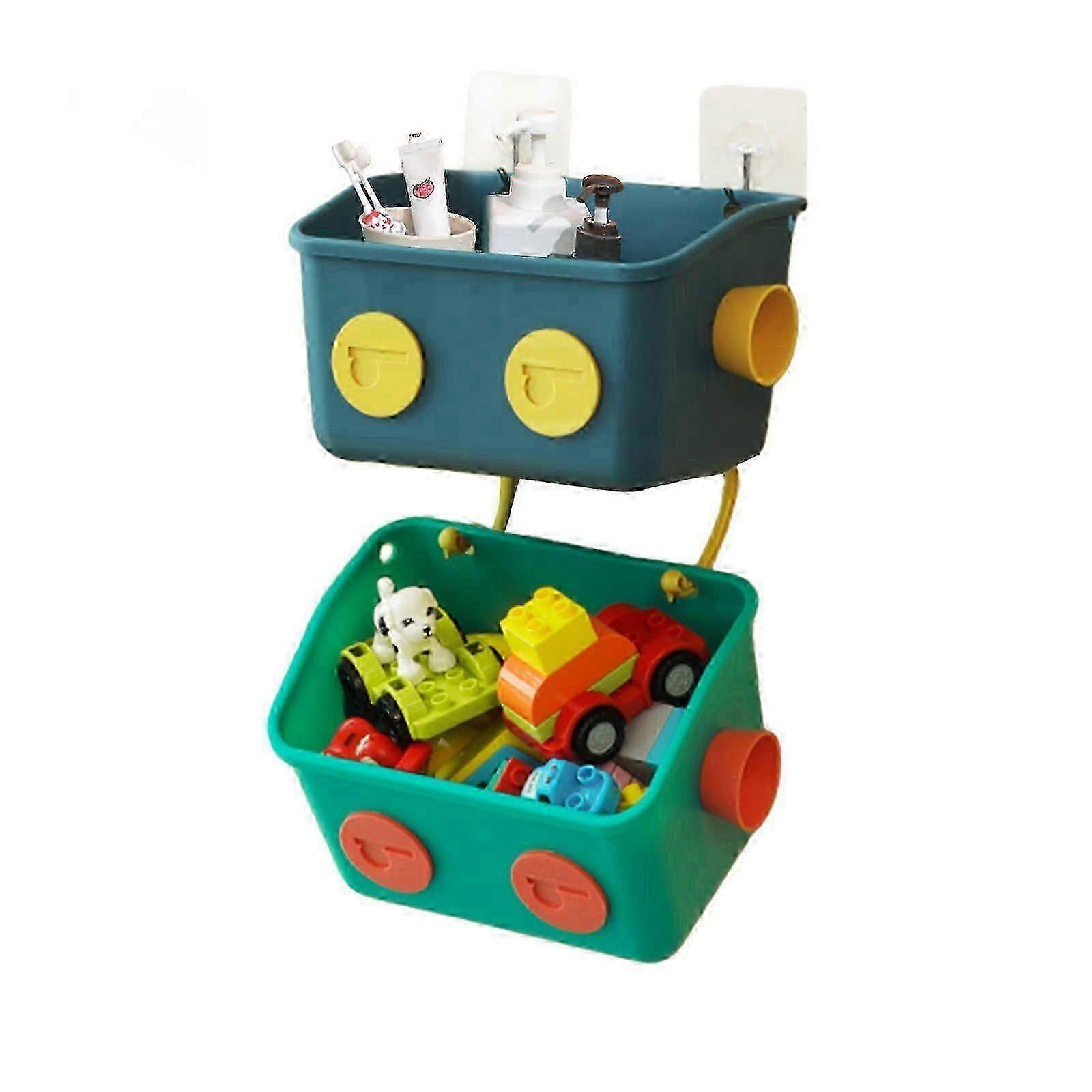 2pcsBathBedroom Toy Storage Holder Tray Tidy Basket Shelf Organiser Caddy Panier