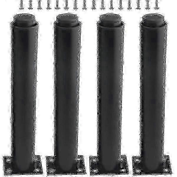 (25-42cm, Noir) Ensemble de 4 pieds de meubles en métal réglables solides