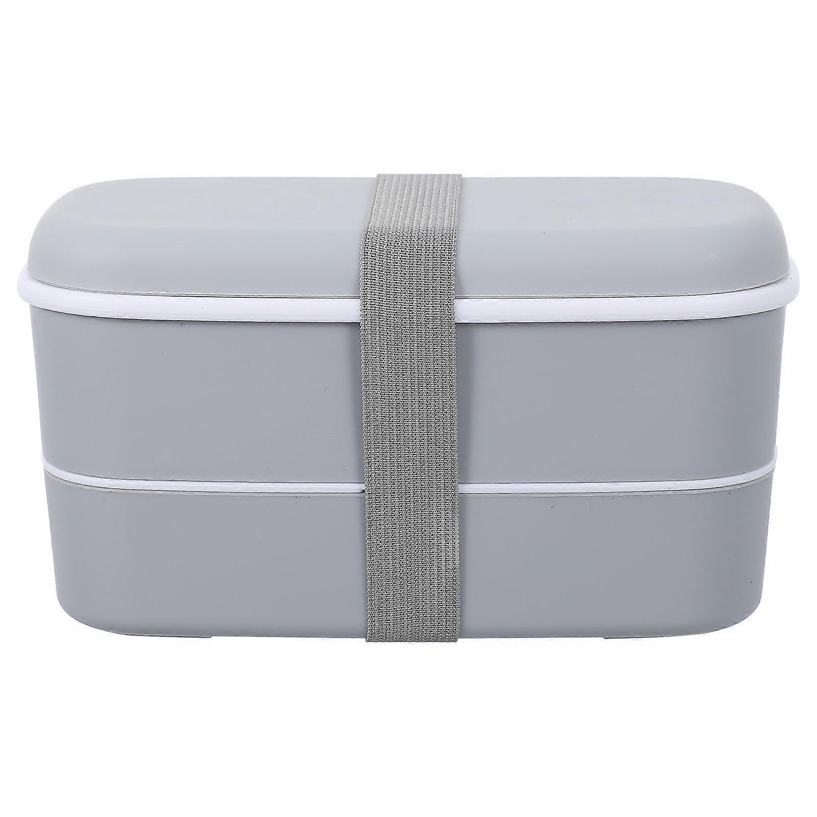 Lunch Container Plastic Double Layer for Storage 500ml Grey