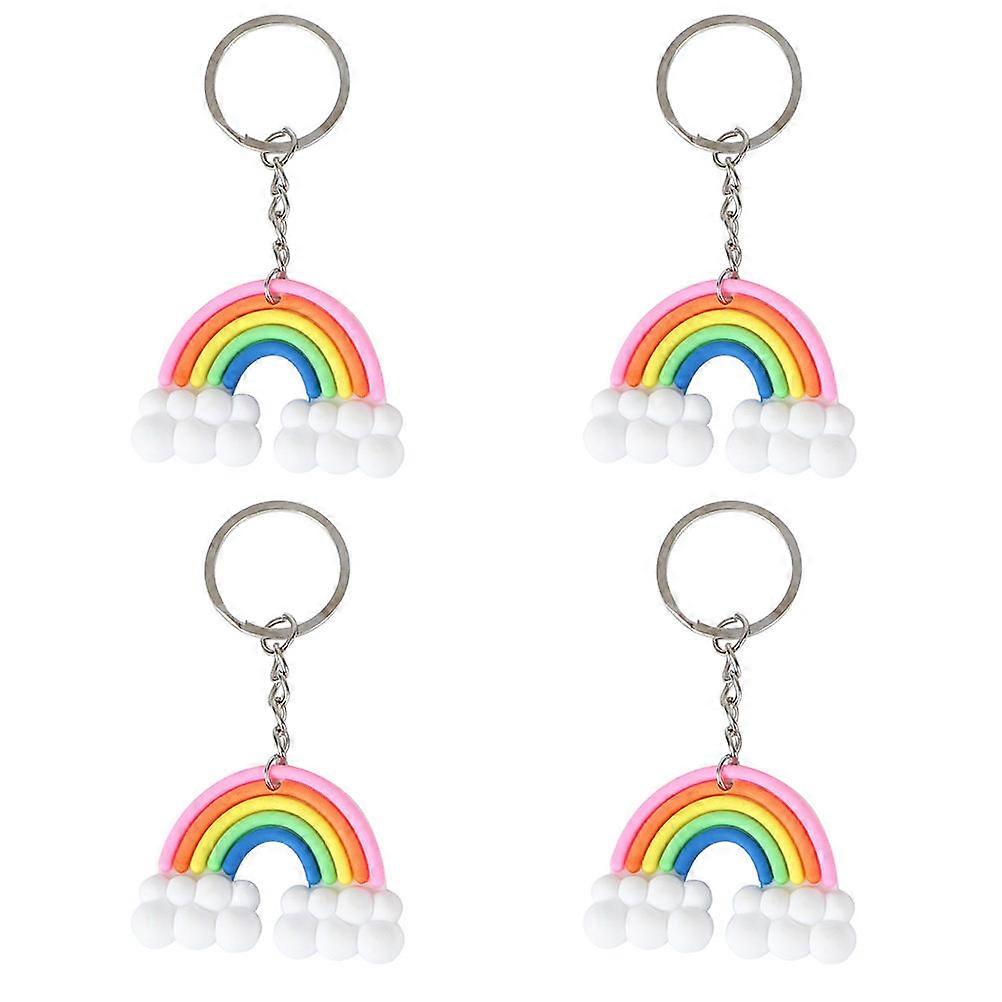 Rainbow Keychain Pendant for DIY Decoration 4Pcs Creative Set