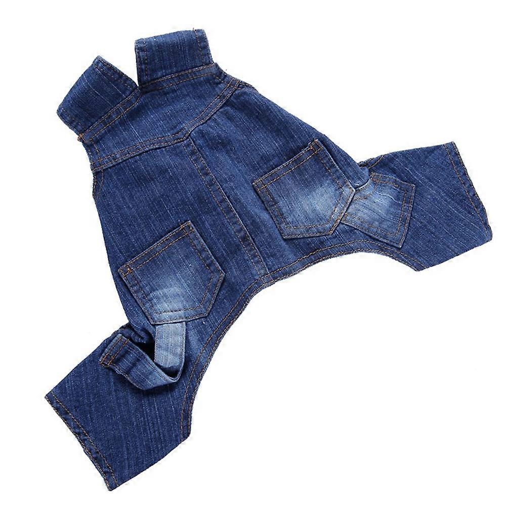Pet Vest Jeans Dog Pants Stylish Button Closure