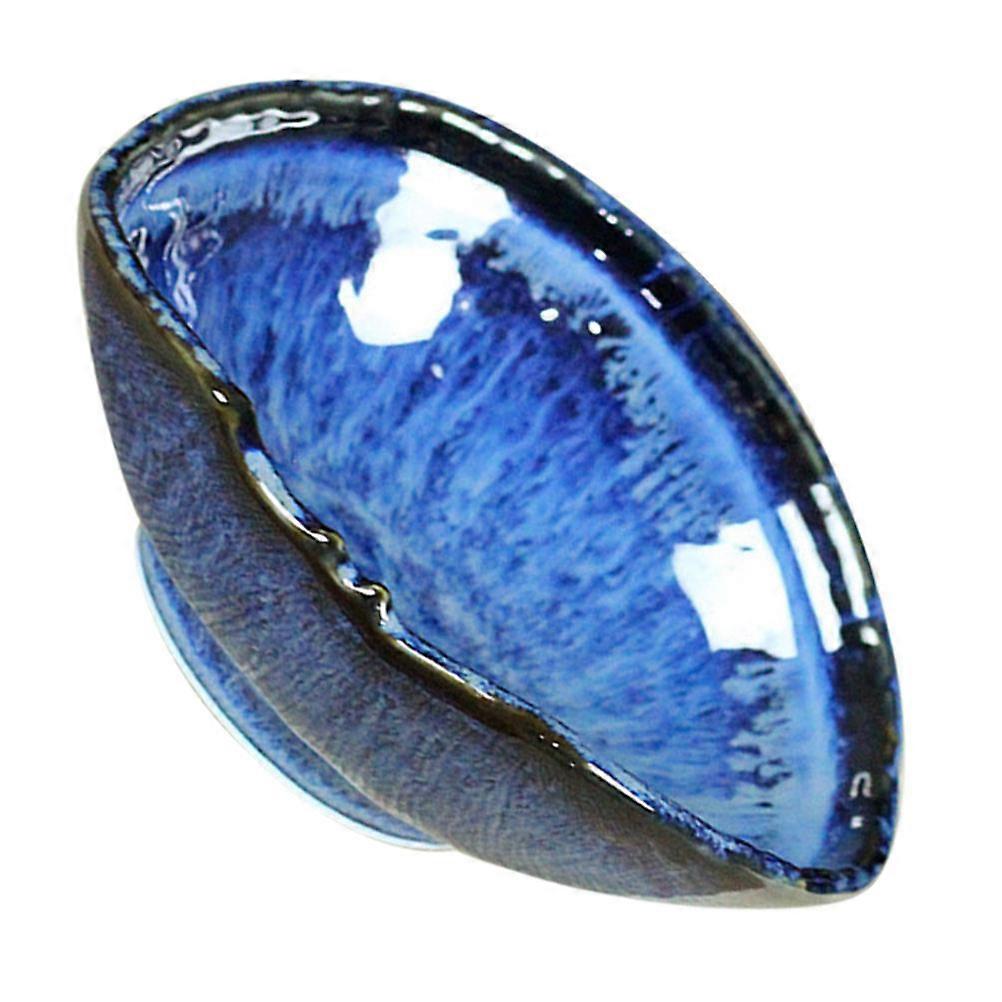 Ceramic Flowerpot Mini Flower Pot for Home Use Blue Design