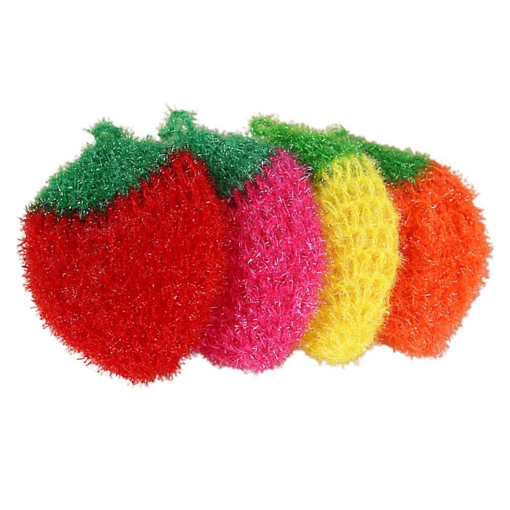 Creative Dish Scrubber for Cleaning Use 4Pcs Assorted Color Wash Towels