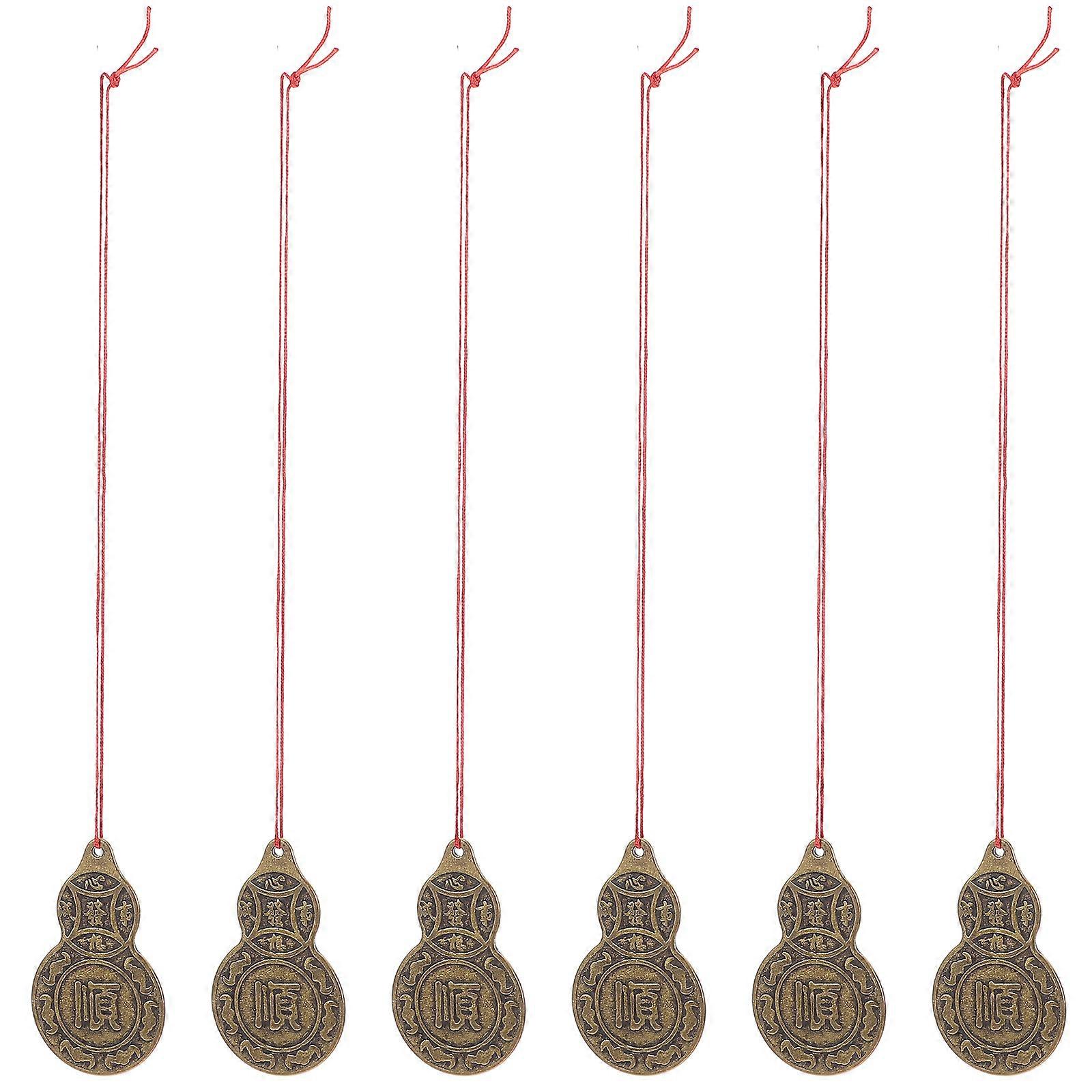 Brass Feng Shui Keychain with Double Sided Bagua Plate for Fortune 30Pcs