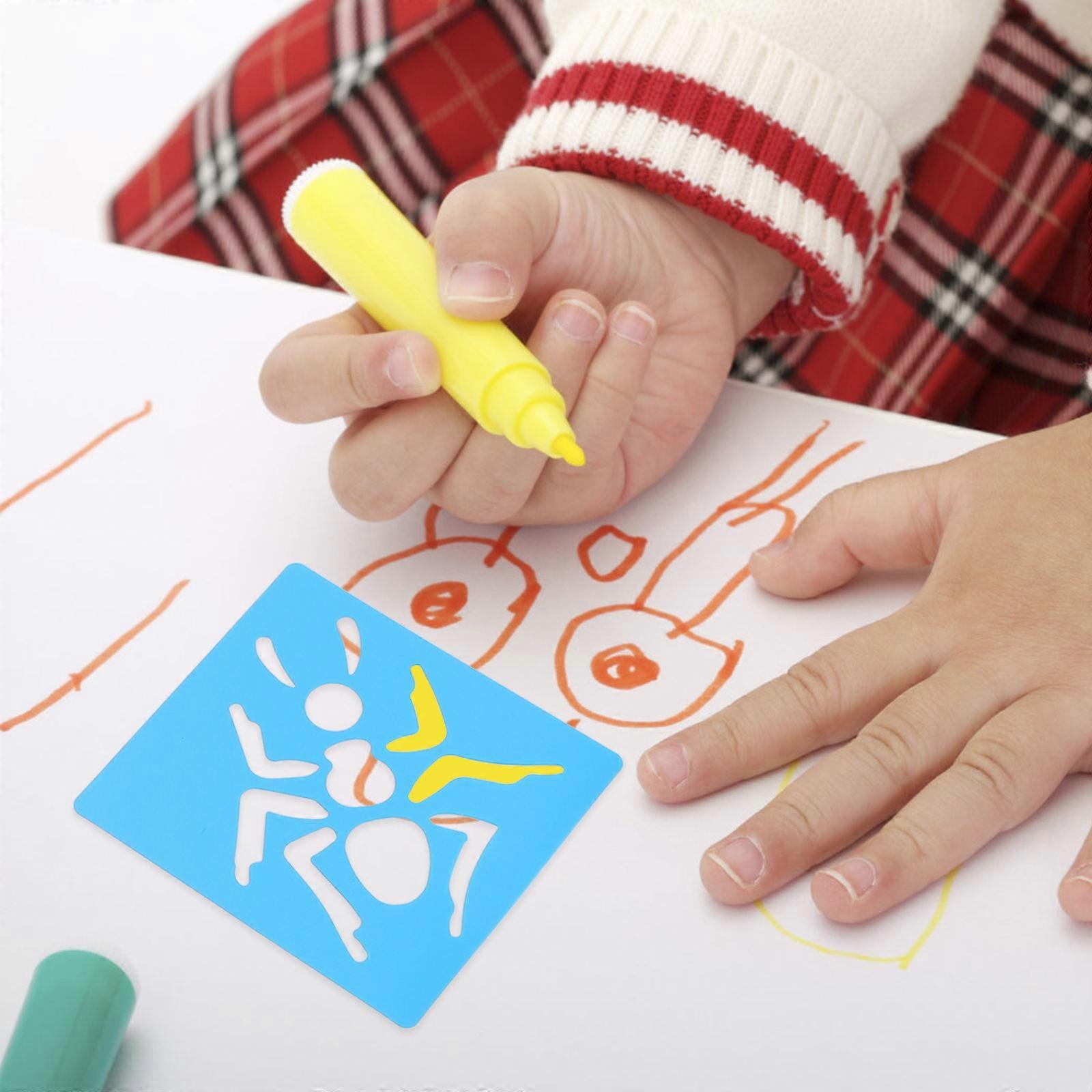 Painting Stencils for Kids Animal Vegetable Shapes DIY Craft 3Sets
