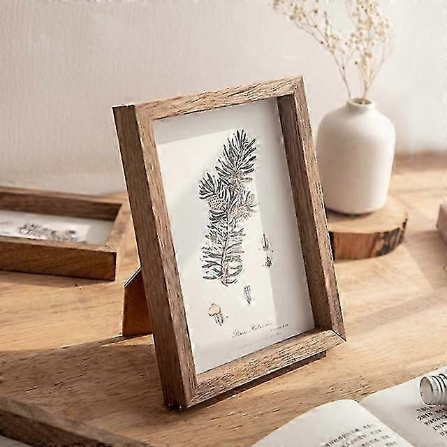 JWL-2pcs INS Wooden Photo Frame Nordic Square Picture Frames Wall Wall Hanging Photo Holder Shadow Box Desktop Ornament 5/6/7/8Inch