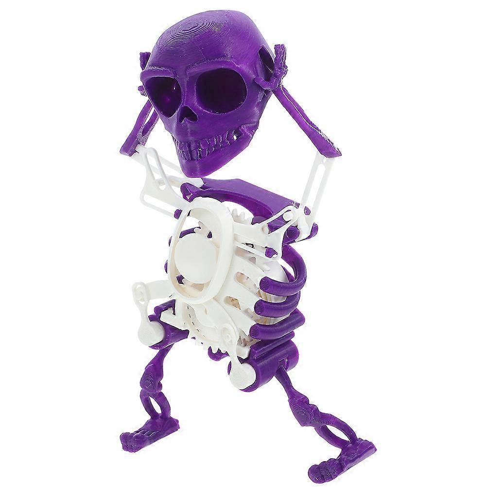 Skeleton Toy 2Pcs 3D Printed Design For Indoor Outdoor Play And Party With Bright Purple Plastic Material