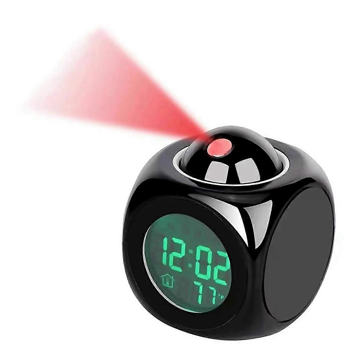 For Projection Alarm Clock Ceiling Display Snooze Desk Table Clock Black