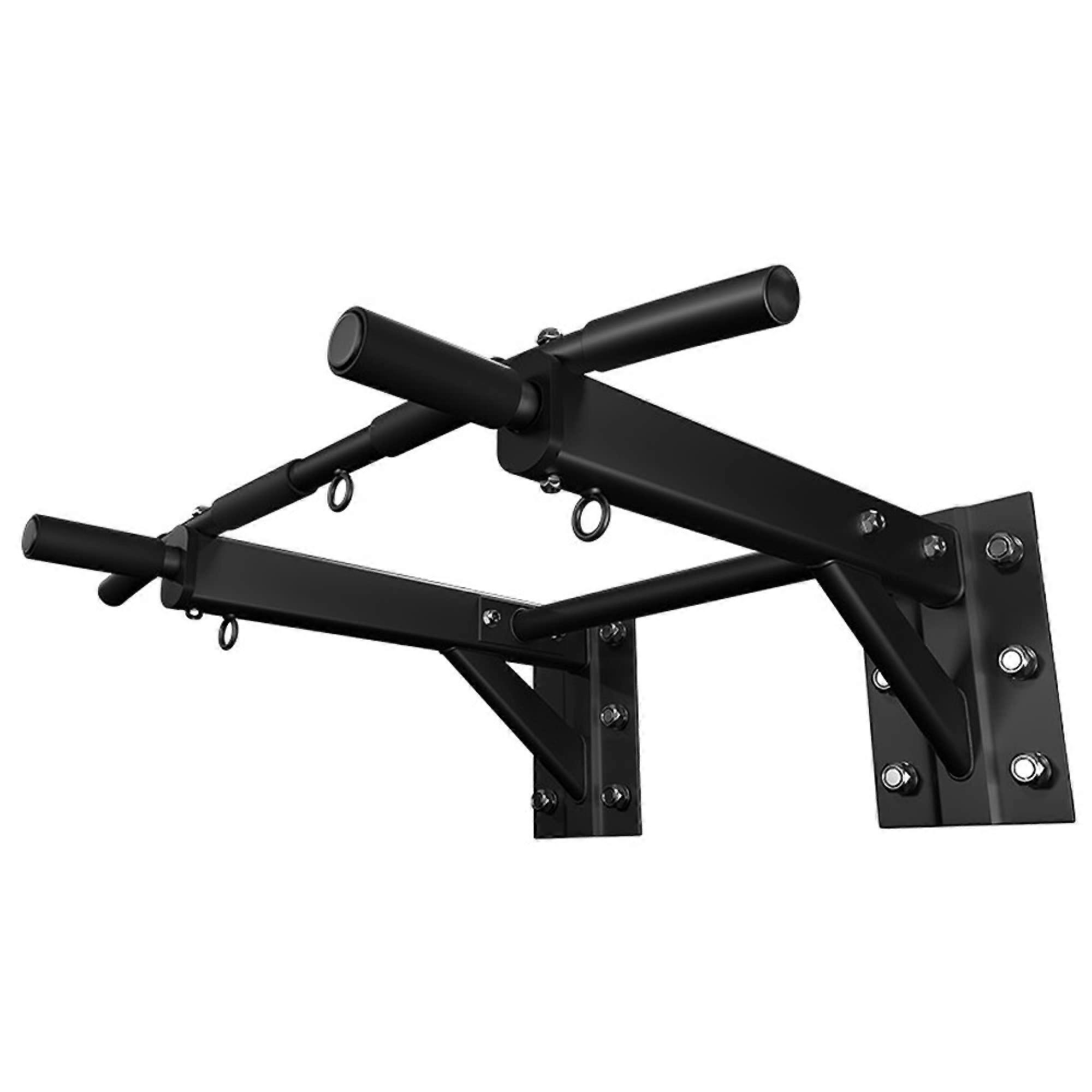Wall Mounted Pull Up and Dip Station Heavy Duty Chin Up Bar With Multi Grip Bearing Frame Design For Strength Training