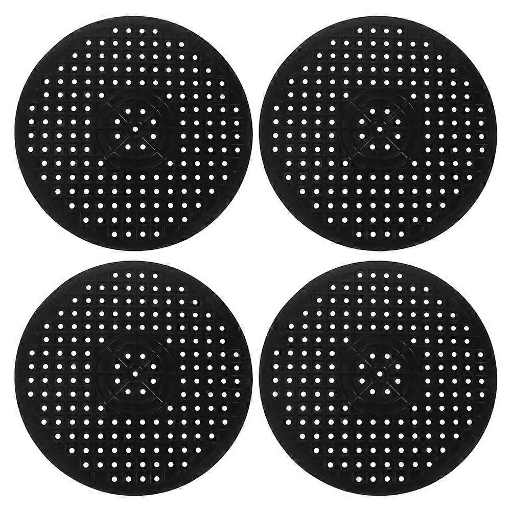Black Rubber Sink Mat Round Protector Pad for Drying 8Pcs