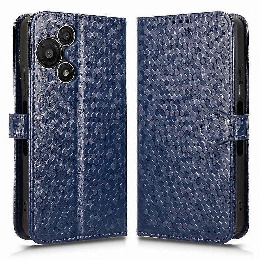 PU Leather Wallet Case with Dot Pattern and Wrist Strap for 5G Devices
