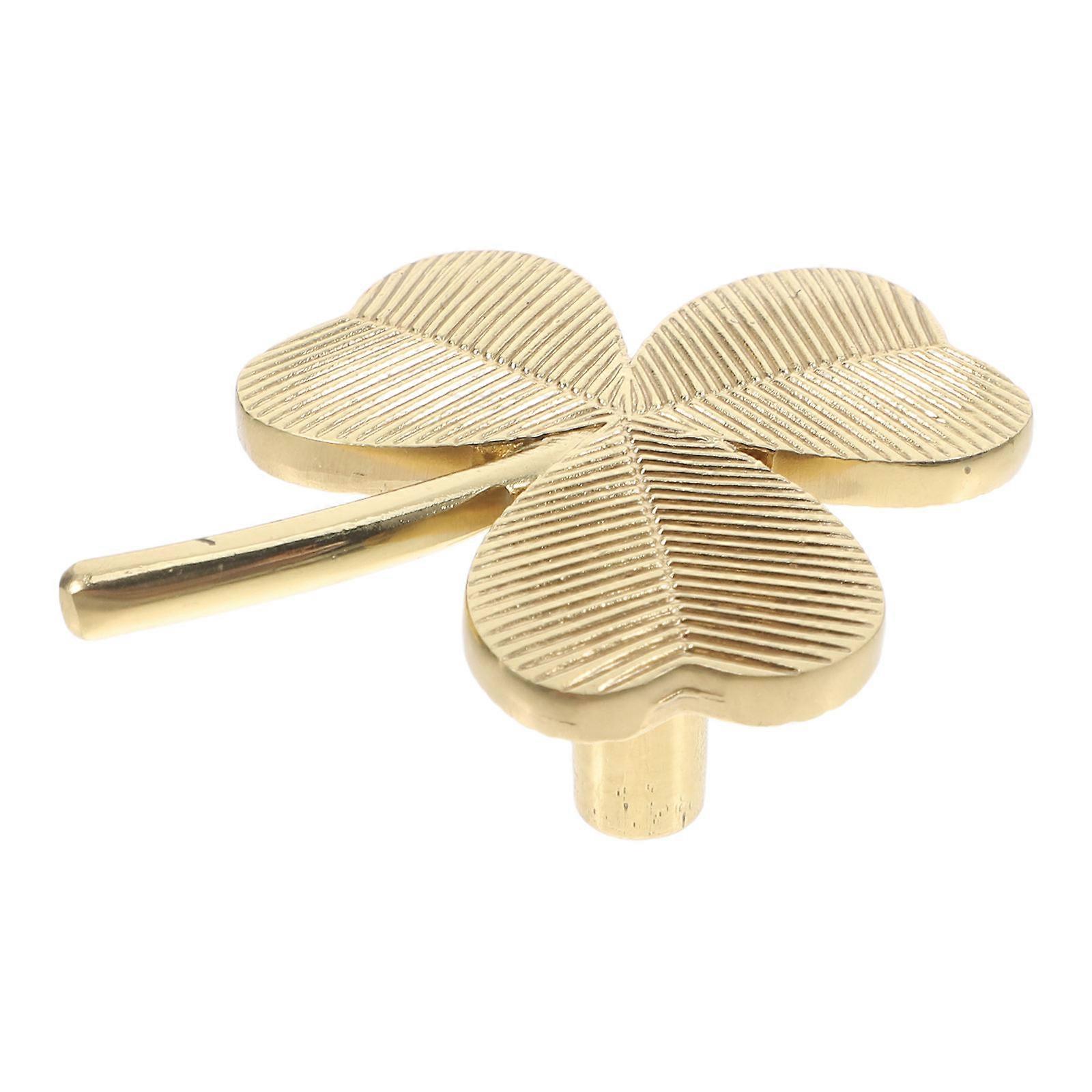 Brass Shamrock Drawer Pull for Cabinet 4Pcs Leaf Shaped Decorative Handle