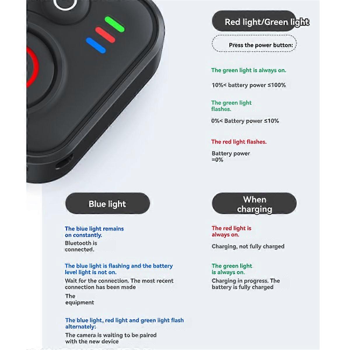 Wireless Bluetooth Remote Control with Wrist Strap for X5/X4/ Pro Hero 13-8 Series Action Camera