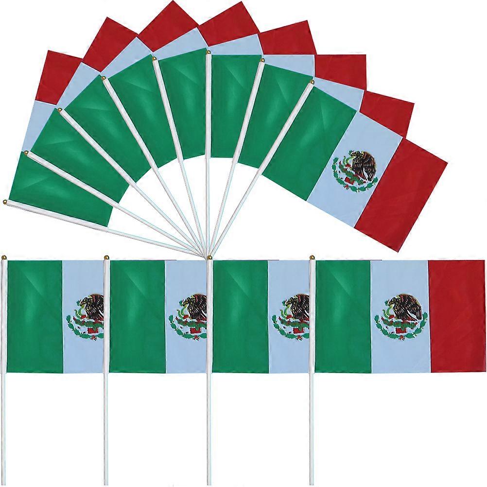 Weather Resistant Mexican Flags 250 Pcs Rectangular Hand Held Flags Suitable For Decorating Homes Parties And Festivals With Vibrant Prints