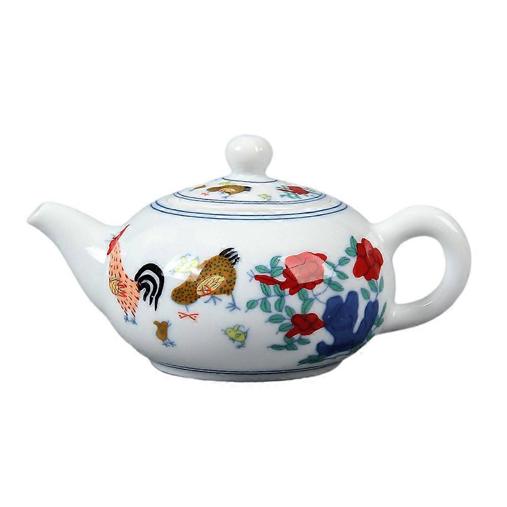 Household Teapot Tea Party 5Pcs White Hand Painted