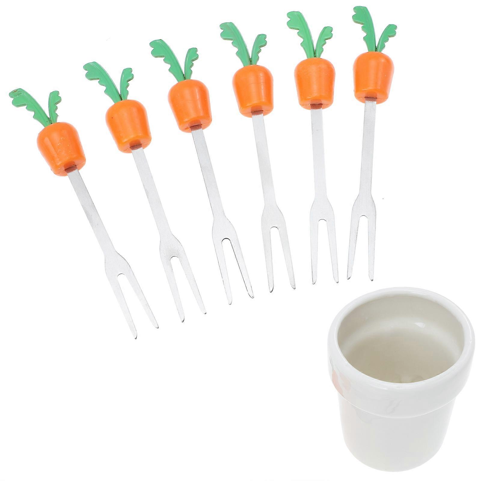 Fruit Picks Food Forks for Fruit Serving 2Sets Assorted Color Household