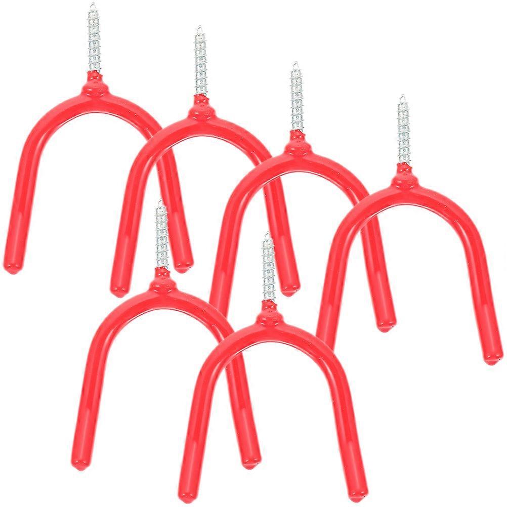 Garage Hooks Metal Tool Storage Hooks for Garage Wall 12Pcs Red
