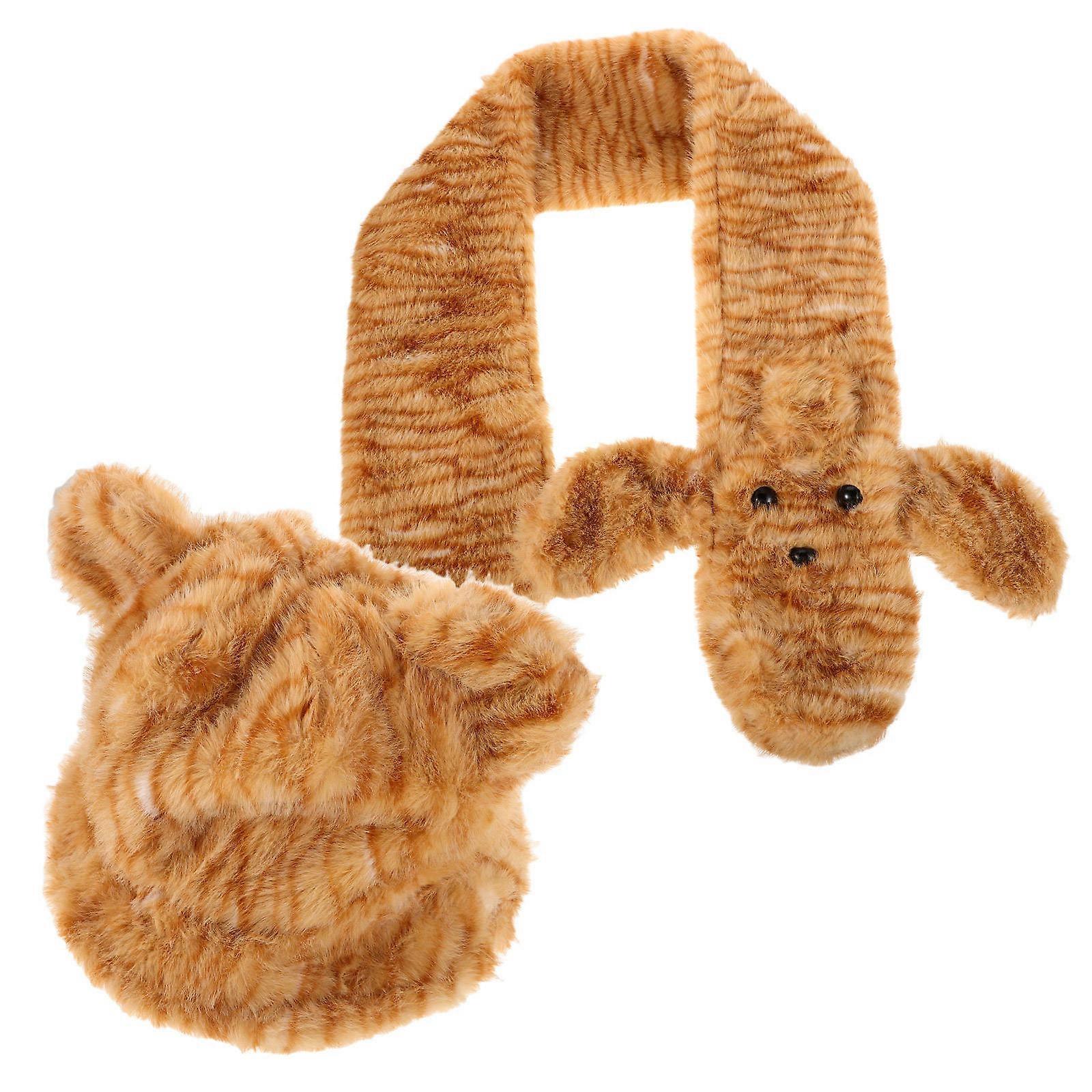 Cute Cat Ears Bucket Hat Set For Women In Light Brown For Cold Weather With Ear Protection 5 Sets