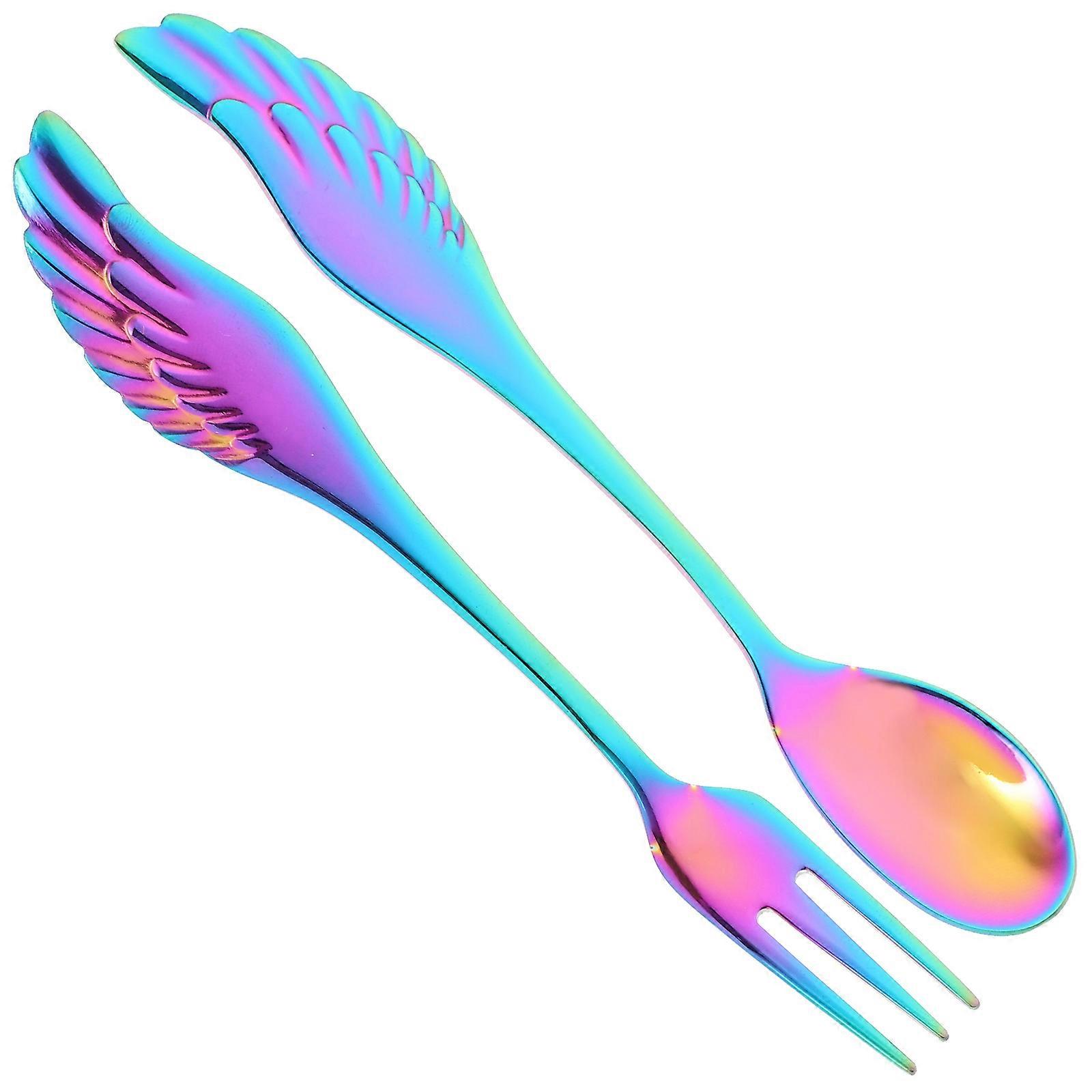 Classic Design Multi-Function Cake Spoon Set Of 5 Convenient Salad Fork For Kitchen Tableware Home 14.2X2X0.1CM