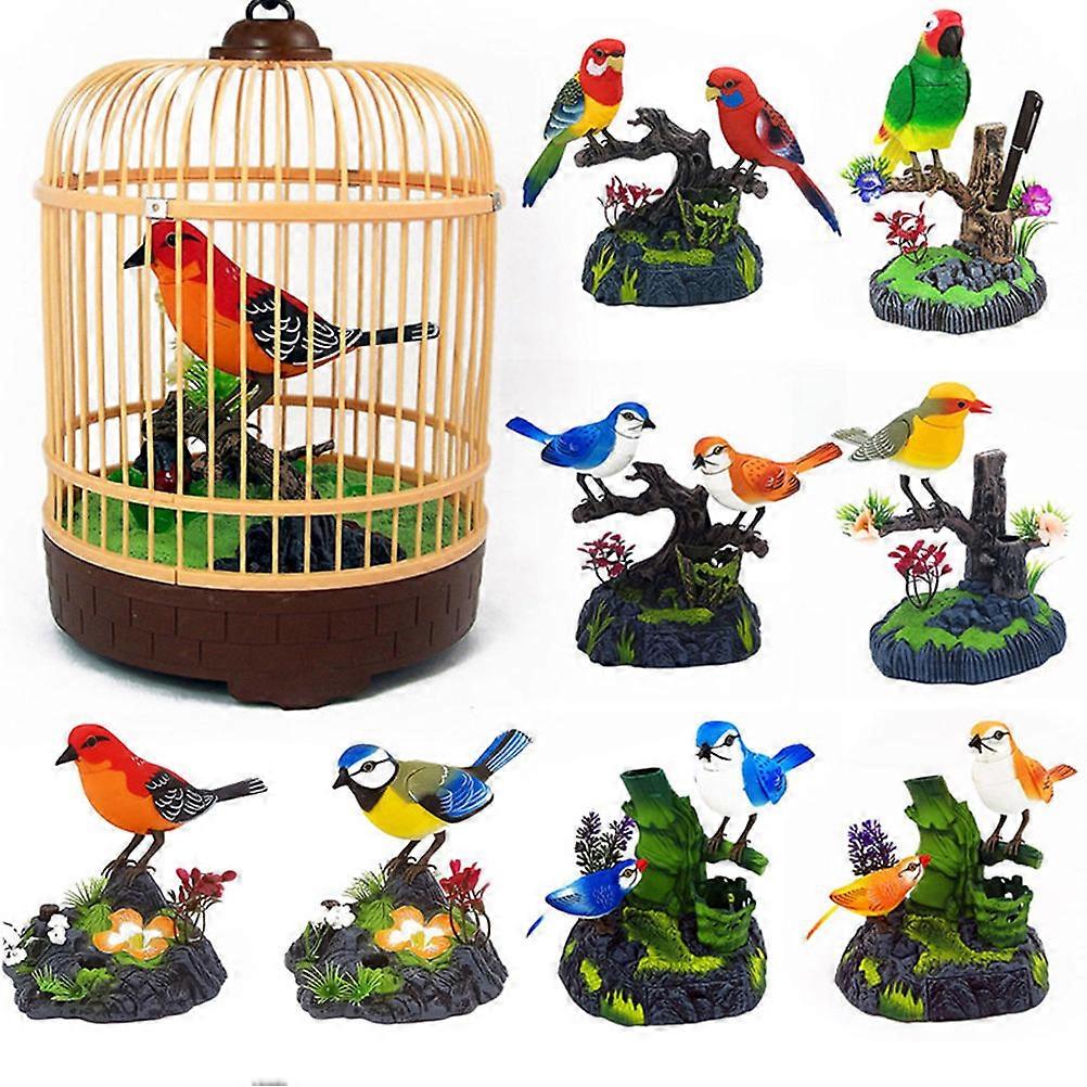 Simulation Sounding Bird Toy Interactive Cage Decoration For Pet Lovers In 16x16x14 Cm Size 1Pack