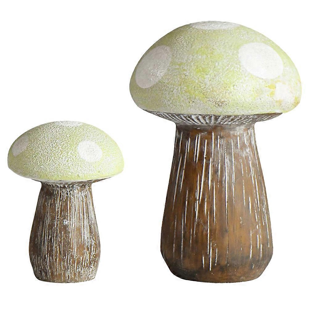 Mushroom Figurines 4 Pcs Realistic Mushroom Model Ornaments Garden Decoration Light Green Durable Resin