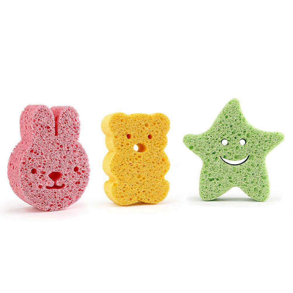 Loofah Sponge Baby Bath Pads for 6Pcs Cartoon Design Set