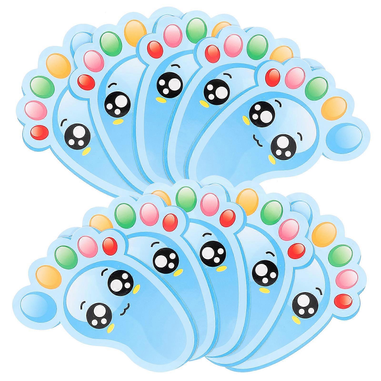 PVC Floor Decals Colorful Footprint Stickers for Decorating 30Pairs