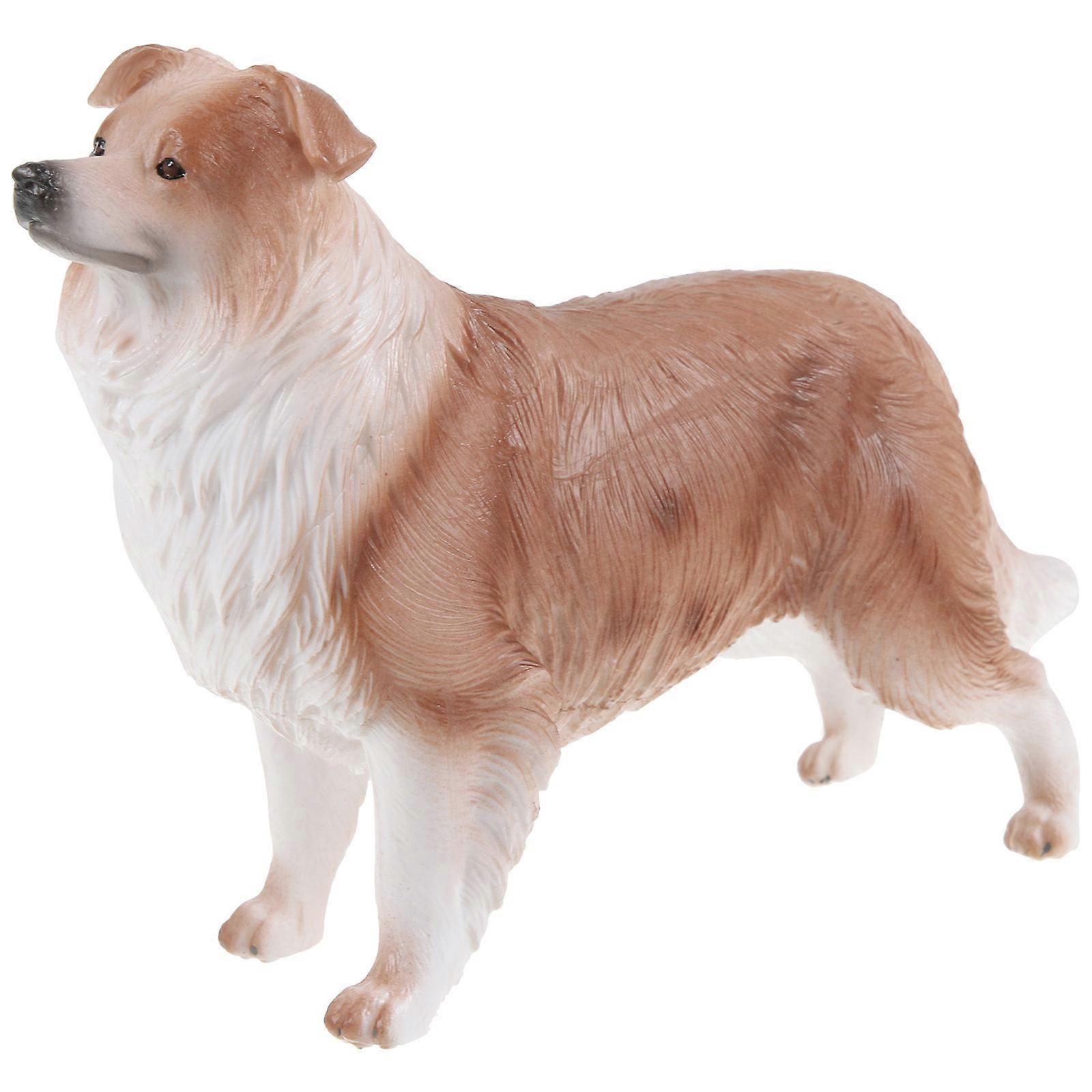 Brown Plastic Dog Figurine Decorative Model for 2Pcs Display
