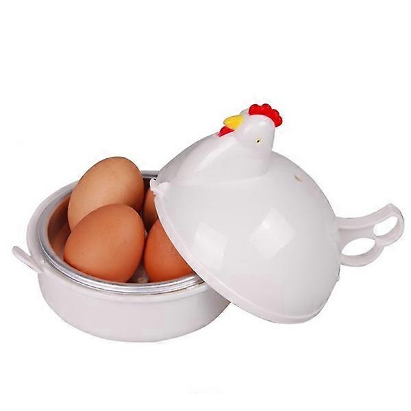 Egg Boiler Cooker Chicken Shaped Microwave Poacher for 3Pcs Eggs