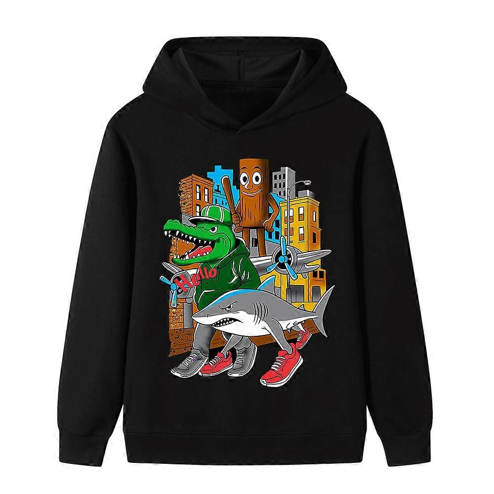 Tung Tung Tung Sahur printed hoodie for middle and large children B1158
