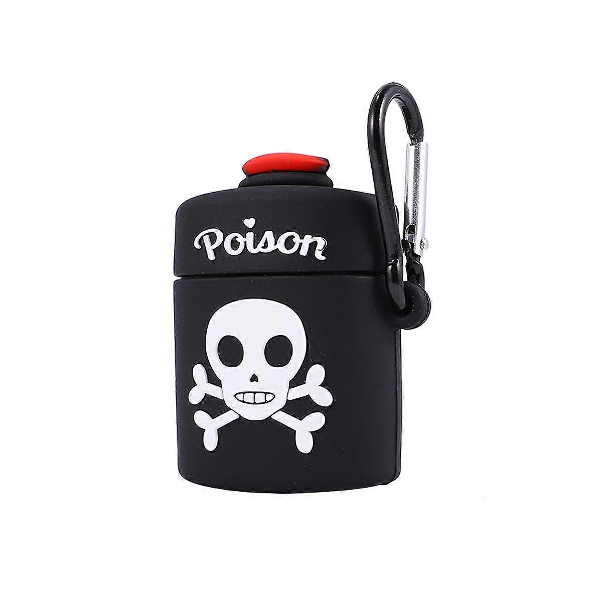 Black Skull Pattern Earphone Case Silicone Earphone Protector 3Pcs Set