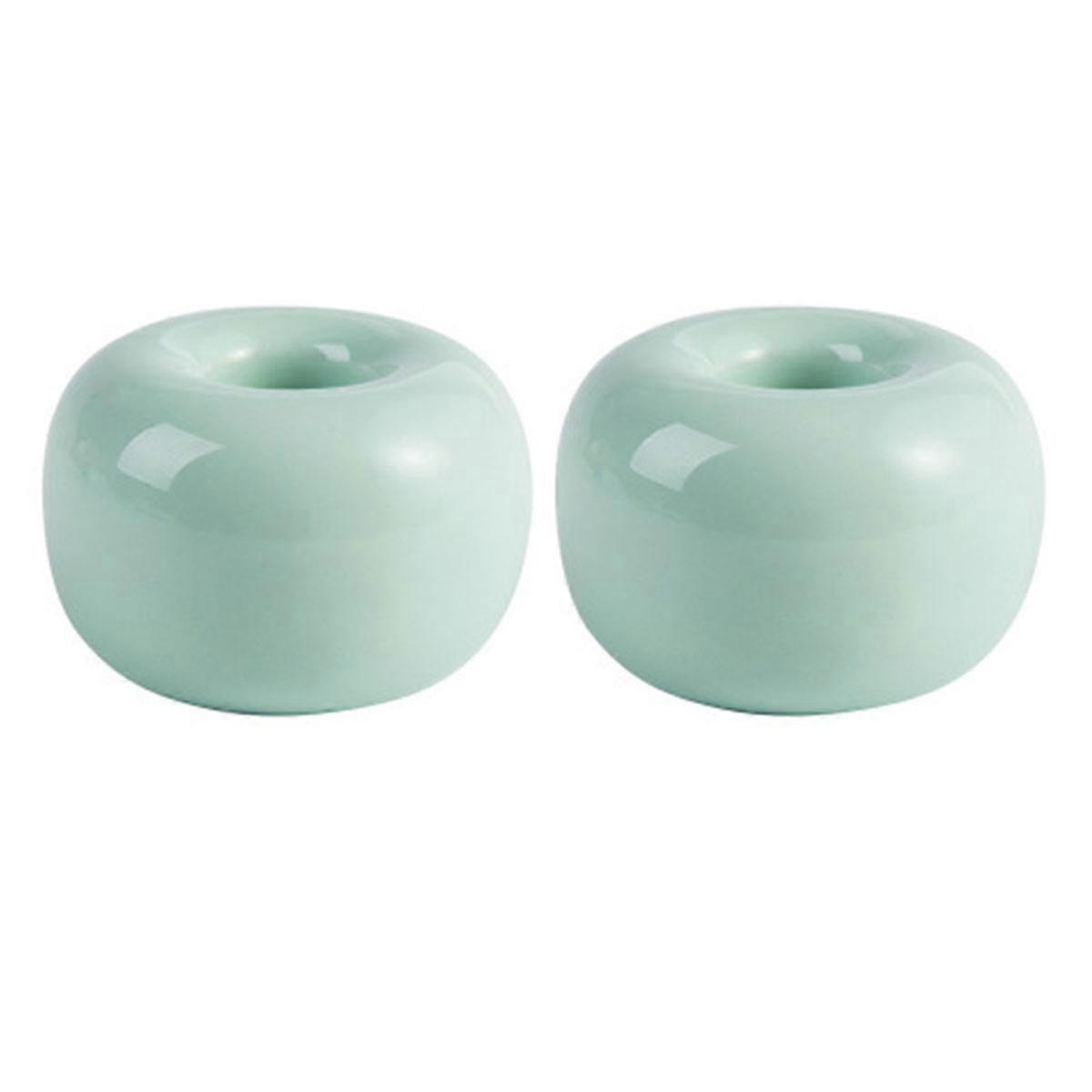 Toothbrush Holder Ceramic Stand Light Green for 4Pcs Bathroom Organization