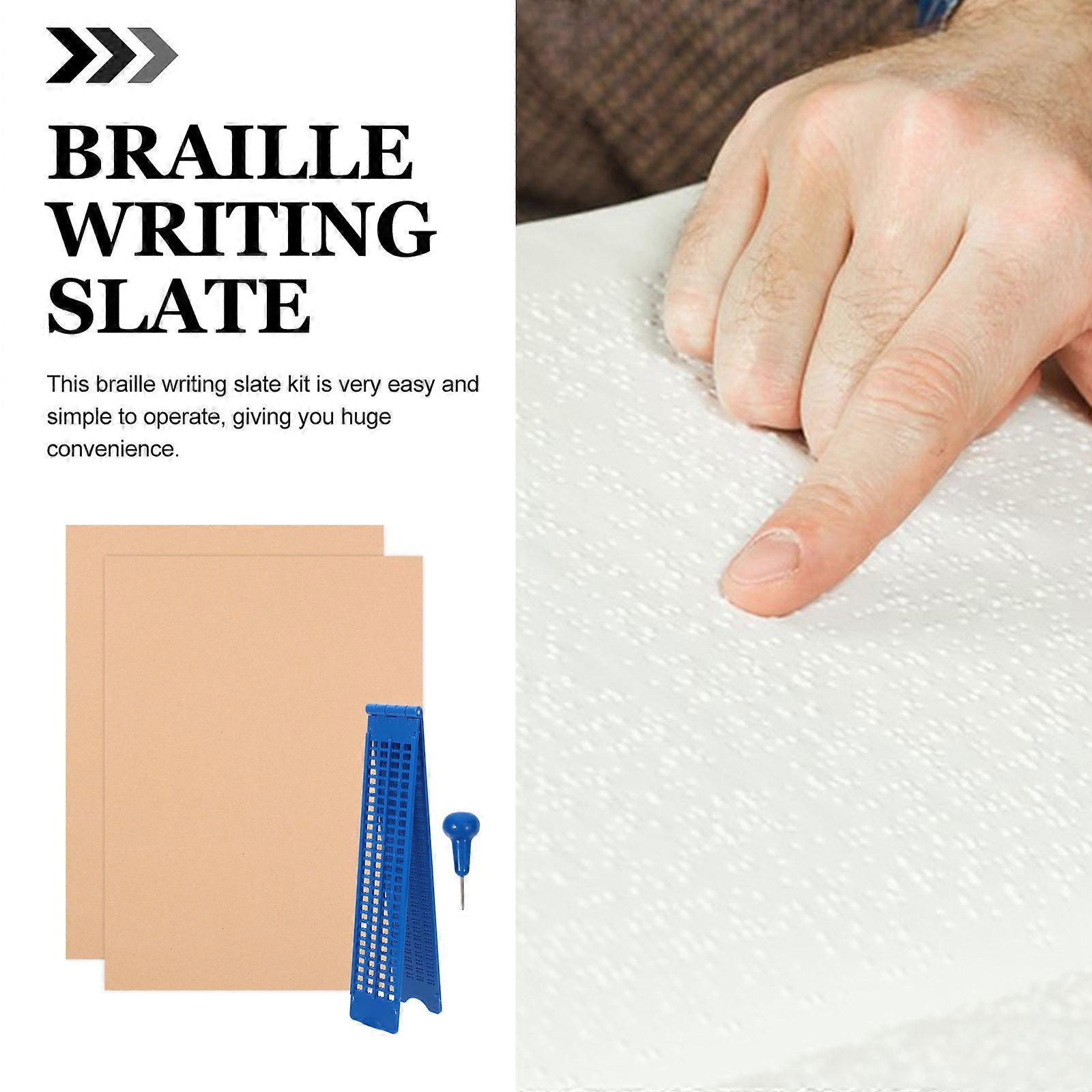 Braille Writing Kit for Studying Use 5Sets Plastic Blue Durable Board