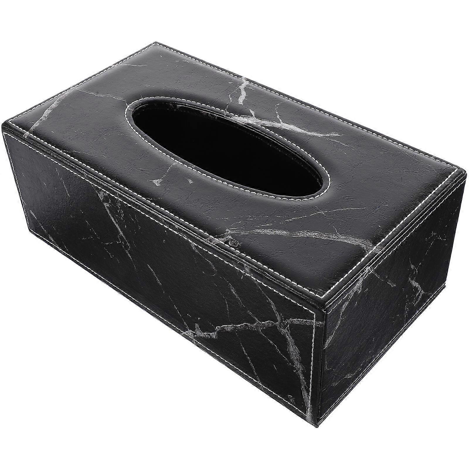 Storage Box Chic Tissue Case for Storage 2Pcs Black Golden